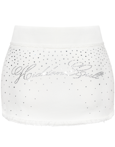 Rinestone White Mini Skirt