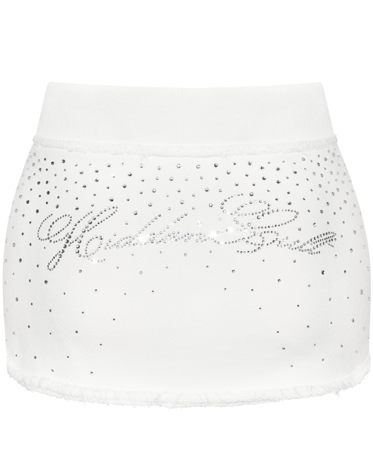 Rinestone White Mini Skirt
